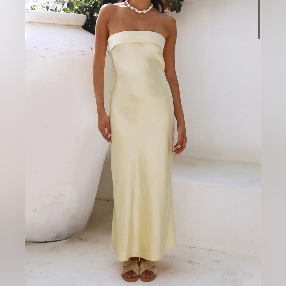 Yellow Satin Dress